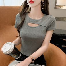 批发实拍<b class='q'>纯棉</b>短袖t恤女装新款夏季半袖短款修身体恤<b class='q'>打底衫</b>