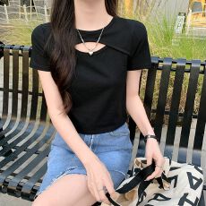 批发实拍<b class='q'>纯棉</b>短袖t恤女装新款夏季半袖短款修身体恤<b class='q'>打底衫</b>