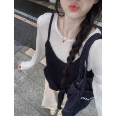 批发【人棉两件套】内搭<b class='q'>打底衫</b>女秋季新款气质修身显瘦<b class='q'>长袖</b>t恤上衣