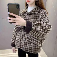 批发加绒加厚外套女春秋2025年新款韩版英伦风毛呢宽松显瘦休闲<b class='q'>小</b><b class='q'>西服</b>