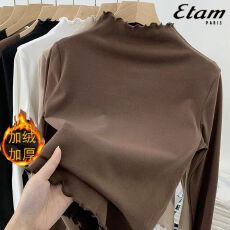批发德绒 <b class='q'>韩国</b>东大门时尚超火磨毛木耳边长袖秋冬半高领修身显瘦上衣