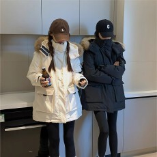 批发中款棉服女2025年冬季新款中长款宽松情侣派克服工装加厚棉袄<b class='q'>外套</b>