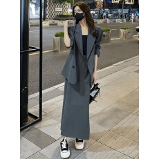 批发<b class='q'>赫本</b><b class='q'>风</b>时尚西装套装女士设计感外套秋季新款半身裙西服显瘦两件套