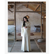 叠穿主义秋冬温柔风软糯套头毛衣气质简约百搭半身裙套装