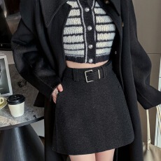批发毛呢<b class='q'>半身裙</b>大码女装秋冬设计感百搭减龄A字短裙高腰显瘦<b class='q'>包臀</b>短裙