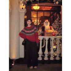 批发高级感费尔岛红色<b class='q'>毛衣</b>女秋冬内搭新年穿搭上衣宽松慵懒羊毛针织衫