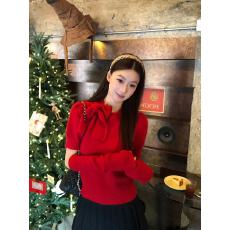 批发新年穿搭红色毛衣女款2026新款秋<b class='q'>冬</b>可外穿内搭上衣设计感针织衫