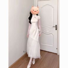 批发国风新中式白月光<b class='q'>旗袍</b><b class='q'>改良</b>连衣裙温柔气质高级感流苏盘扣收腰长裙