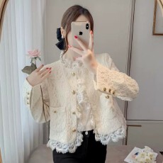 批发2026年秋季新款小香风短款<b class='q'>蕾丝</b>边法式名媛风气质小个子开衫外套女