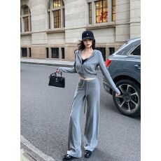 批发早秋新款小众设计感女<b class='q'>装</b>韩版百搭显瘦长袖连帽卫衣外套阔腿<b class='q'>裤</b><b class='q'>套装</b>