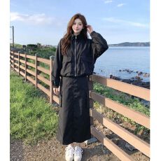 批发休闲宽松夹克上衣套装裙女秋季时尚气质高腰<b class='q'>半身裙</b>两件套