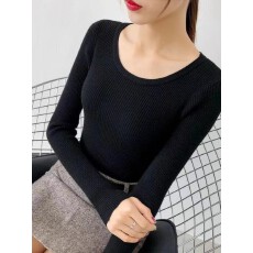 2025秋冬新款百搭修身短款内搭毛衣女紧身长袖打底针织衫学生上衣