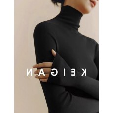 批发高级感黑色高领针织打底衫女秋冬季正肩修身显瘦软糯毛衣内搭上衣