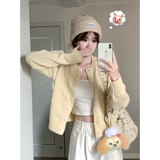 批发温柔风长袖<b class='q'>针织</b>衫毛衣女秋冬小个子<b class='q'>开衫</b>外套软糯短款宽松显瘦上衣