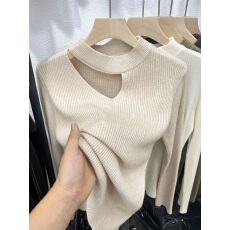 批发针织打底衫女装秋季2025新款洋气露锁骨紧身上衣内搭时尚心机毛衣