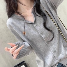 批发慵懒风刺绣卡通减龄<b class='q'>针织</b><b class='q'>开衫</b>女装春秋季新款复古显瘦百搭长袖上衣