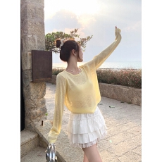 针织衫春防晒罩衫女2026新款夏日轻薄t恤配吊带的小外搭上衣