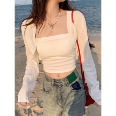 批发防晒开衫针织外套女2026夏季薄款吊带裙外搭罩衫冰丝短款坎肩外套