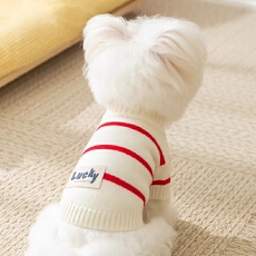 批发跨境小狗狗衣服宠物服饰泰迪比熊雪纳瑞小型犬简约<b class='q'>条纹</b><b class='q'>开衫</b>毛衣