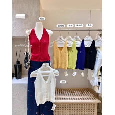 批发夏日2026夏季新款法式老钱风气质休闲经典马标针织背心辣妹上衣潮