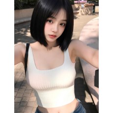 批发吊带背心纯色基础修身短款针织打底上衣