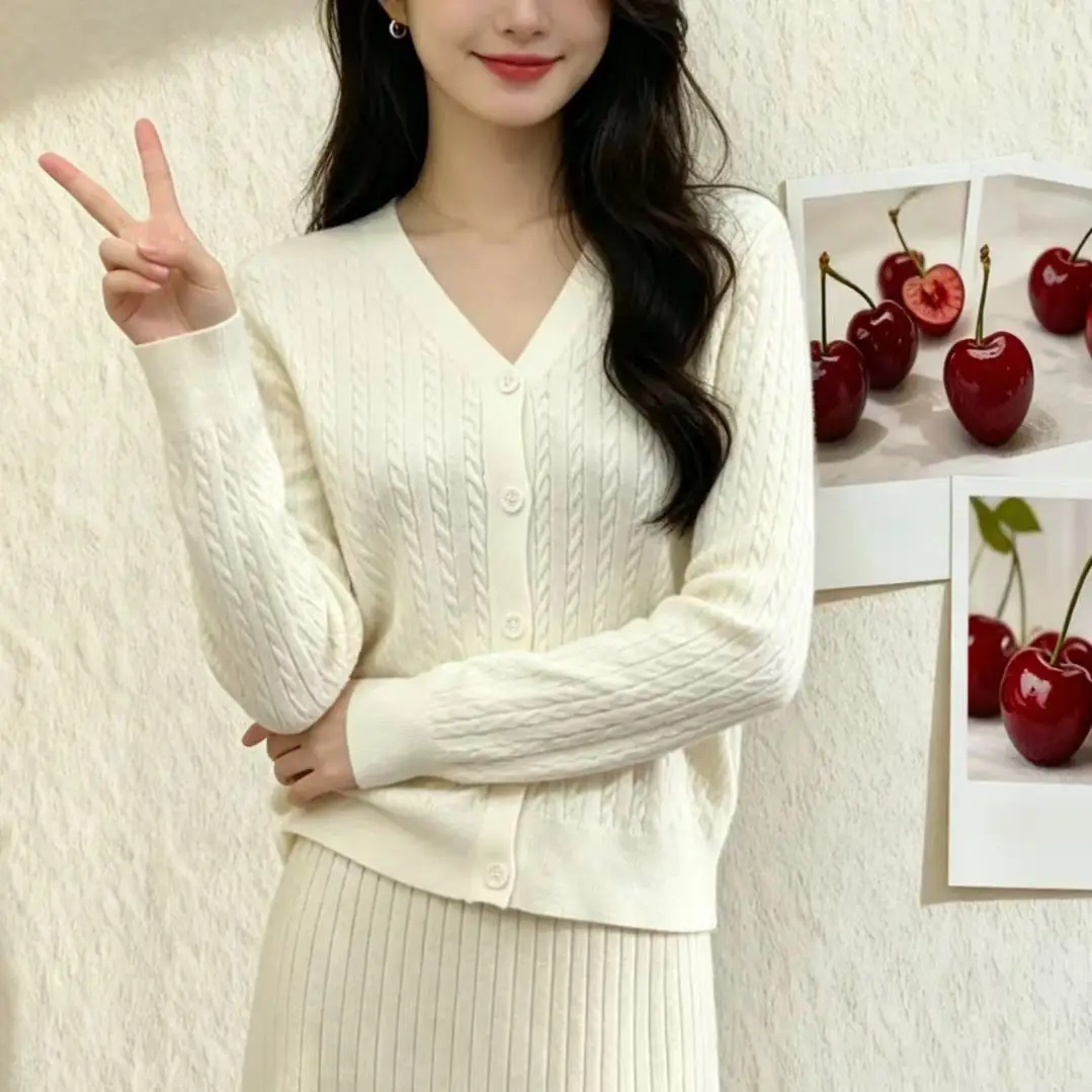 꽈배기 니트 가디건 상세 이미지 6