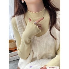 批发木耳边<b class='q'>打底衫</b>女秋冬2026新款半高领针织衫高级感内搭毛衣上衣
