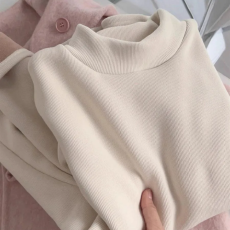 批发半高领保暖发热立领上衣加绒打底衫女冬季加厚2025新款洋气内搭