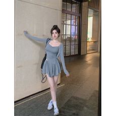 批发纯欲风辣妹套装女春夏季新款炸街修身显瘦不规则吊带半身裙三件套