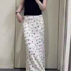 批发韩系度假风蝴蝶结印花蕾丝碎花鱼尾<b class='q'>半身</b>裙女夏季纯欲<b class='q'>长裙</b><b class='q'>包臀</b>裙子