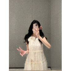 批发2026<b class='q'>连衣裙</b>短裙清新感女装女夏常规仙女裙公主风亮片设计感A字裙