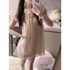 批发2026新款<b class='q'>可爱</b>泡泡袖娃娃领<b class='q'>连衣裙</b>女法式甜美别致花边设计感短裙子