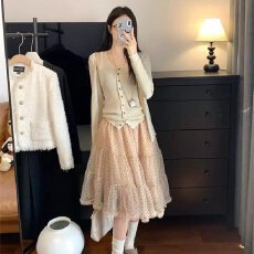 韩系不规则设计感网纱蓬蓬松紧腰半身裙中长款2026新款