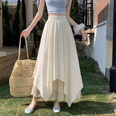 批发不规则棉麻刺绣半身裙女2026<b class='q'>夏</b>季新款高腰显瘦气质A字裙大摆长裙