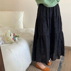 批发勾花镂空百搭半身裙<b class='q'>夏</b>2026新款适合小个子a字蛋糕长裙