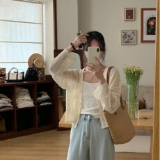 批发韩系温柔风镂空防晒<b class='q'>针织</b>开<b class='q'>衫</b>外套女2026夏季新款设计感小众小上衣