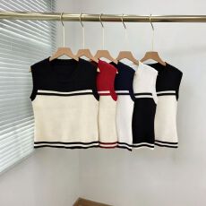 批发小香风条纹针织<b class='q'>吊带</b>背心女夏季外穿修身显瘦内搭打底无袖t恤上衣