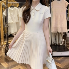 批发小香风短袖连衣裙女翻领收腰百褶裙2026夏季新款女装温柔初恋<b class='q'>短裙</b>