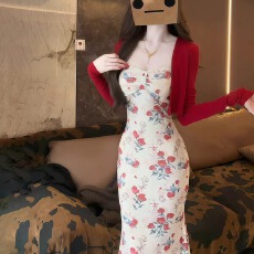 批发带胸垫+两件套 秋季新款开衫上衣性感裹胸修身显瘦包臀<b class='q'>连衣裙</b>女