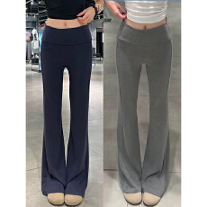 批发美式微喇叭裤女夏季薄款2025新款低腰<b class='q'>显瘦</b>卫裤包臀裸感云朵运动裤