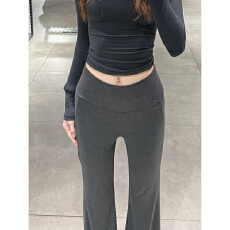 批发美式微喇叭裤女夏季薄款2025<b class='q'>新款</b>低腰显瘦卫裤包臀裸感云朵运动裤