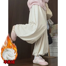 批发加绒蓬蓬花苞裙裤女秋季2025新款<b class='q'>高腰</b>宽松a字垂感休闲显瘦阔腿裤