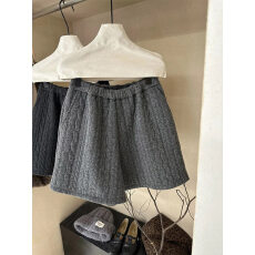 批发<b class='q'>灰色</b>针织短裤女外穿秋冬季新款复古高腰a字包臀裤小个子打底靴裤