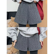 批发<b class='q'>灰色</b>针织外穿短裤女2026春季新款小个子高腰显瘦a字包臀打底靴裤