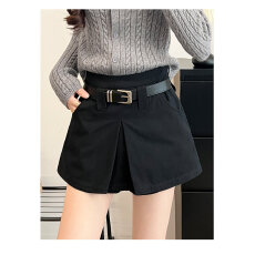 批发黑色假两件工装裙裤女夏季2026新款小个子美式巨好看的短裤高腰裤