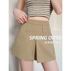 批发美式工装复古短裤女夏季2026新款高腰显瘦百搭休闲辣妹开叉裙裤