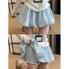 批发立体腰#花苞裙裤女夏季显瘦a字<b class='q'>半身</b>裙小个子防走光云朵蓬蓬短裙