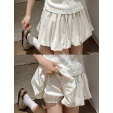 批发立体腰#花苞短裙女夏高腰a字小个子南瓜裤防走光蓬蓬<b class='q'>半身</b>百褶裙