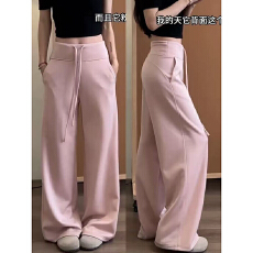 批发粉色<b class='q'>提</b><b class='q'>臀</b>瑜伽<b class='q'>裤</b>女2026夏季新款小个子垂感宽松慵懒休闲窄版运动<b class='q'>裤</b>