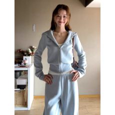 批发韩系休闲慵懒风连帽<b class='q'>卫衣</b>套装女春季新款时尚拉链开衫阔腿裤两件套